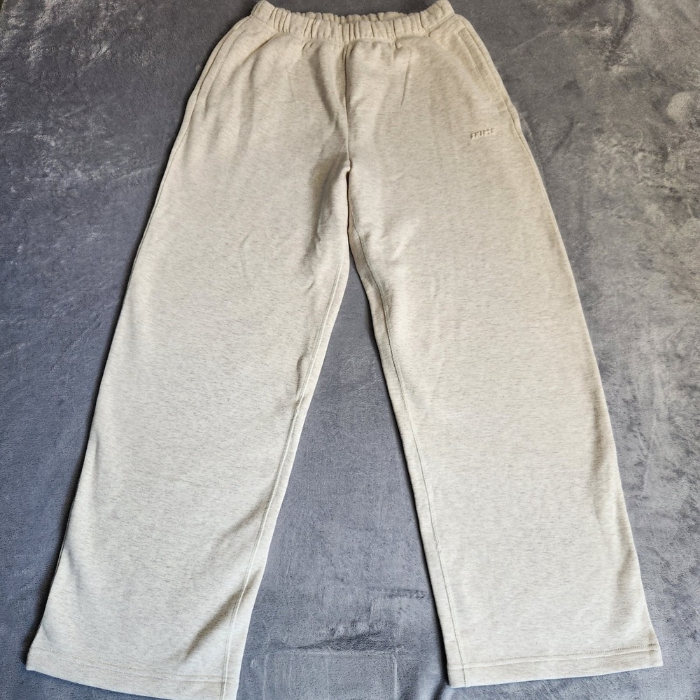 New SKIMS Cotton Fleece Classic Straight Leg Pant Oatmeal Heather XS Pants Tag